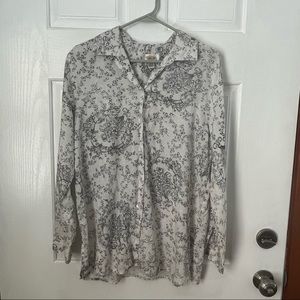 Paisley Talbots linen button down shirt
